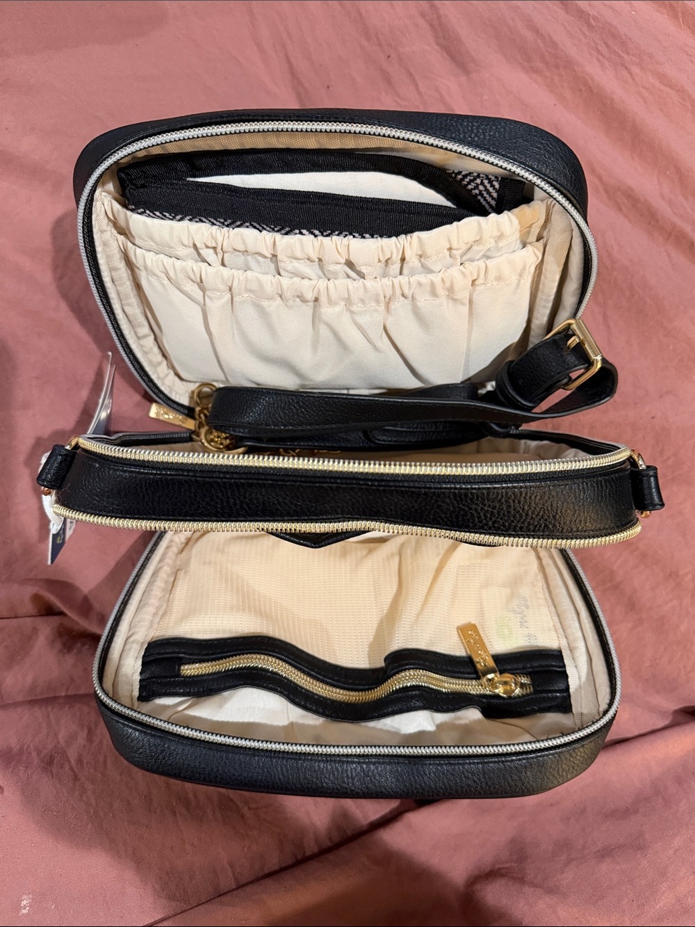Itzy Ritzy Double Take Crossbody Diaper Bag - BLACK - BNWT - Picture 14 of 15